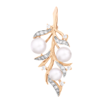 Brooch with zirconia and pearls 