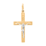 Gelb-/Weißgold Kreuz 