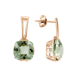 Stud earrings with green amethysts 