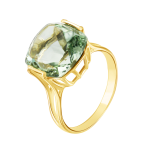 Women's ring with green amethyst 