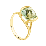 Women's ring with green amethyst 
