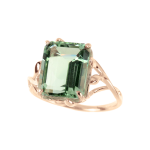 Кольцо с зеленым аметистом 