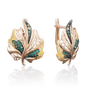 Earrings with zirconia 