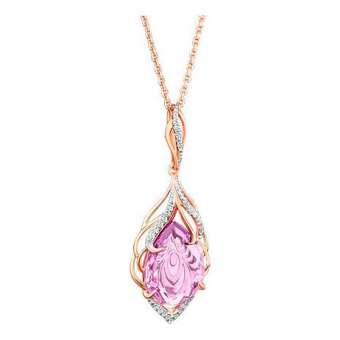 Pendant with zirconia and amethyst 