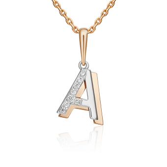Buchstabenanhänger "A" mit Zirkonia 