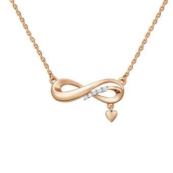 Necklace with pendant "Infinity" and zirconia 