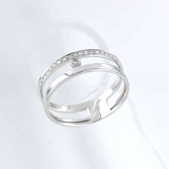 Weißgold Damenring mit Brillanten 