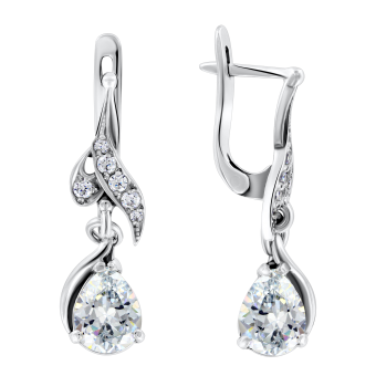 Серьги с фианитами 