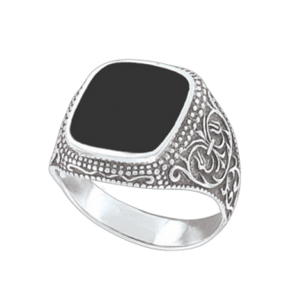 Men's ring with onyx 