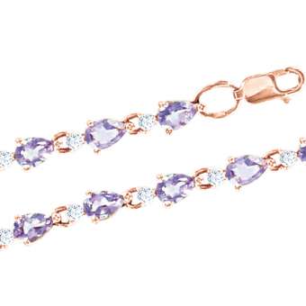 Bracelet with amethysts and zirconia 