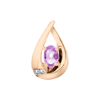 Pendant with amethyst and zirconia 