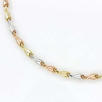 Necklace in yellow/red/white gold 