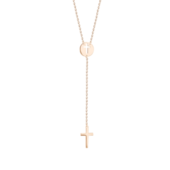 Gold chain with pendant and cross 