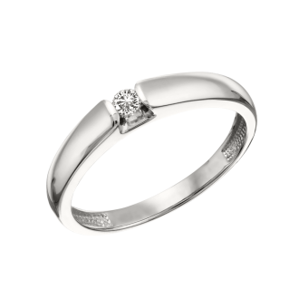 Women's ring with brilliant white gold 