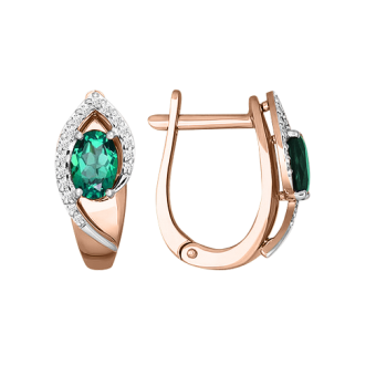 Earrings with emerald and diamonds 