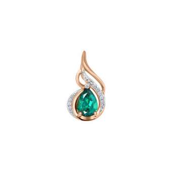 Pendant with diamonds and emerald 