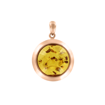 Gilded pendant with amber 