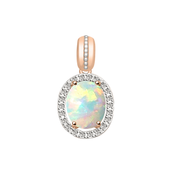 Pendant with opal and diamonds 