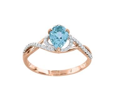 Women's ring with topaz and zirconia 