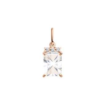 Pendant with rock crystal and zirconia 