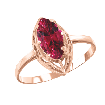Women's ring with a ruby 