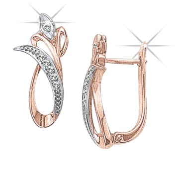 Серьги с фианитами 