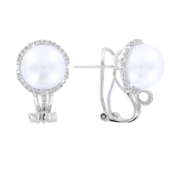 Earrings with pearl and diamonds 