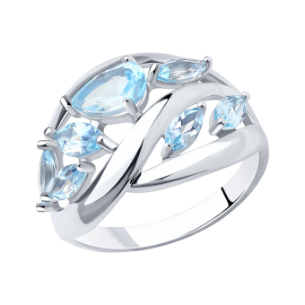 Women's ring with topaz 