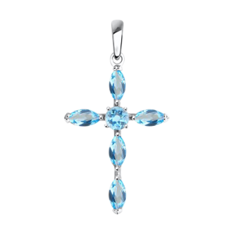 Pendant cross with topaz 