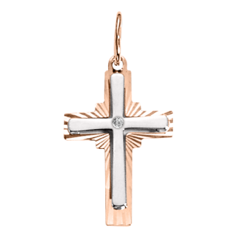 Pendant cross with diamond 