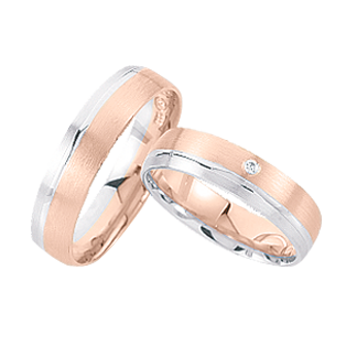 Wedding rings with a diamond with a diamond