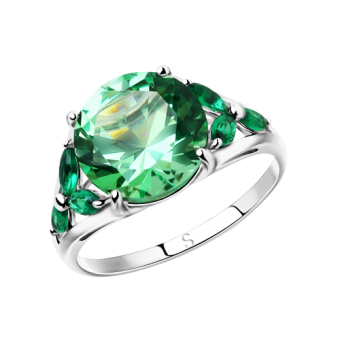 Ladies ring with green zirconia 