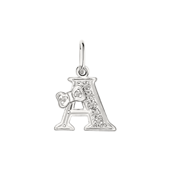 Pendant letter "A" with zirconia 