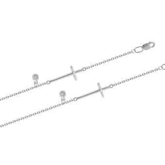 Bracelet "Cross" with zirconia 
