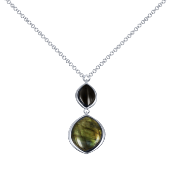 Necklace with onyx and labradorite 