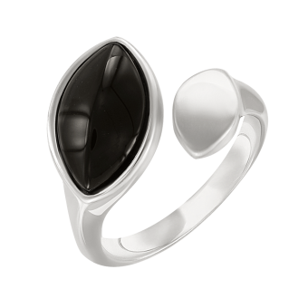 Women's ring with black agate 