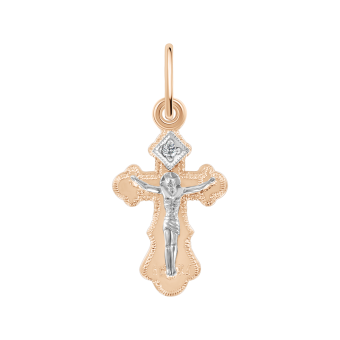 Anhänger Kreuz mit Zirkonia und Gravur 