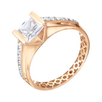 Women's ring with zirconia 