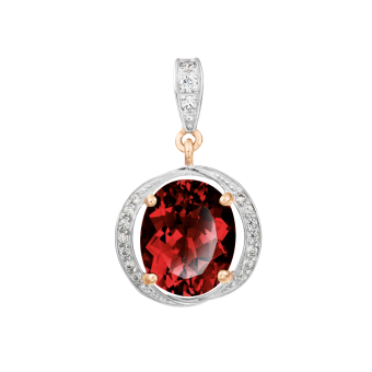 Pendant with zirconia and garnet 