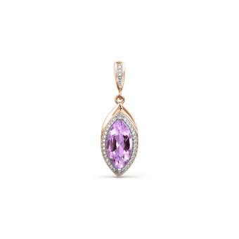 Pendant with zirconia and amethyst 