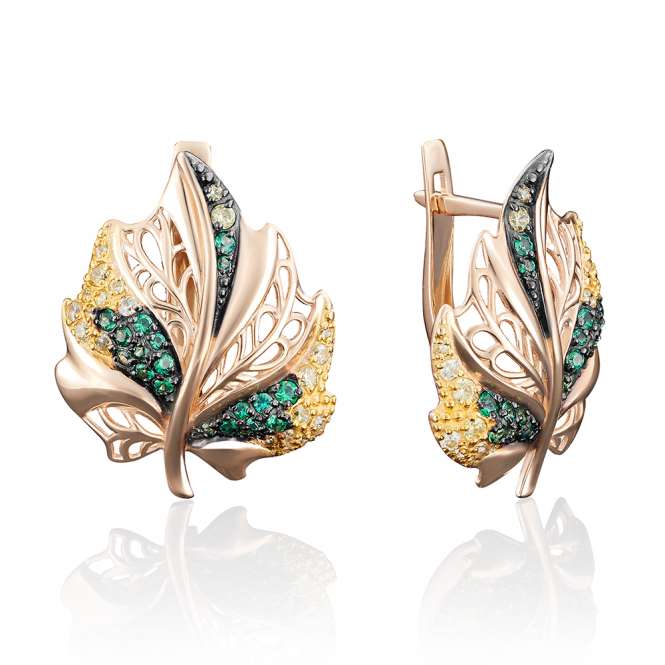 Earrings with zirconia 