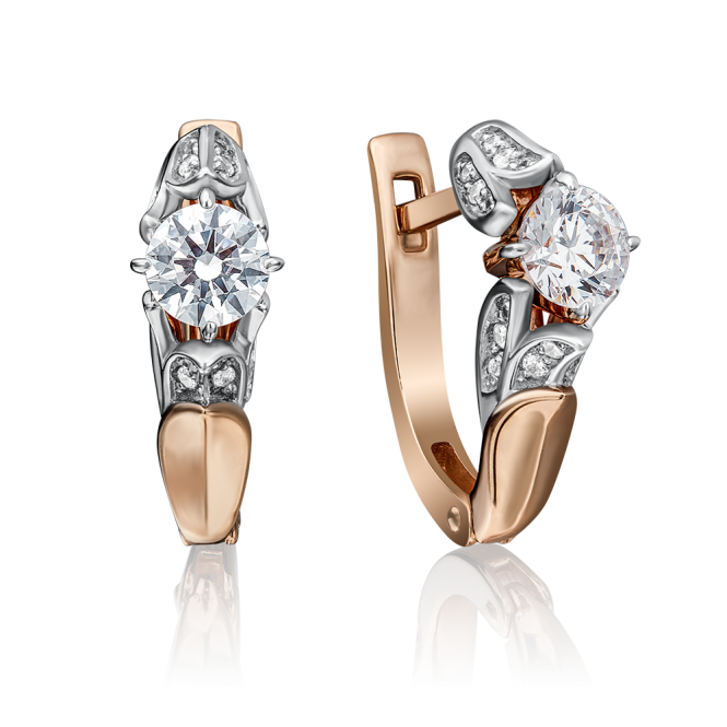 Earrings with zirconia 