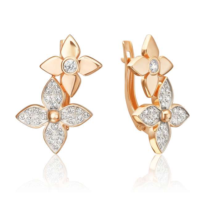 Earrings with zirconia 