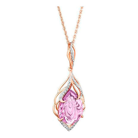 Pendant with zirconia and amethyst 
