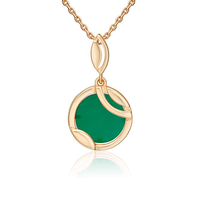Pendant with green agate 