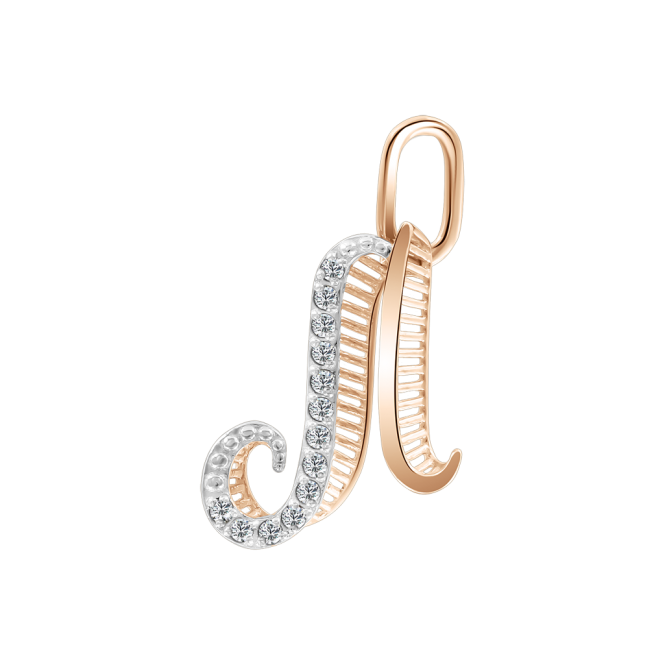 Buchstabenanhänger "L" mit Zirkonia 