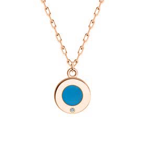 Necklace with zirconia and enamel 