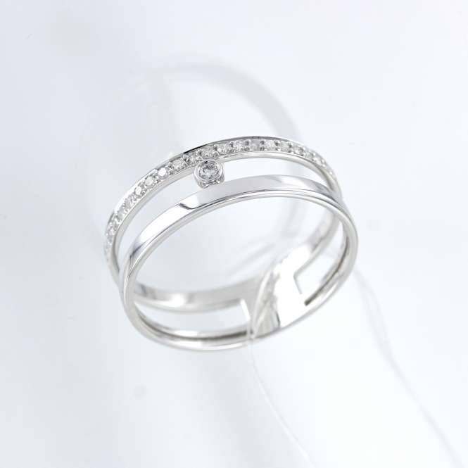 Weißgold Damenring mit Brillanten 