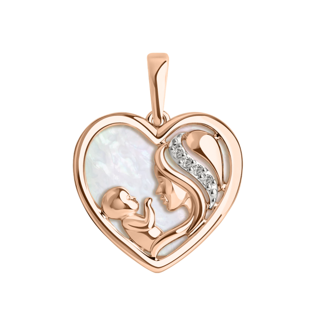 Pendant  "Mother and Child" with diamonds 