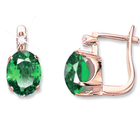 Ohrhänger mit Smaragd und Zirkonia 